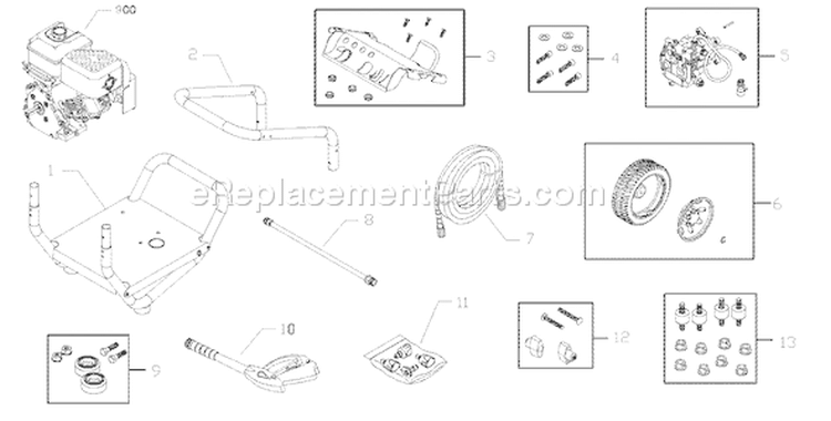Page A Diagram and Parts List for 020320-0  Briggs and Stratton Pressure Washer